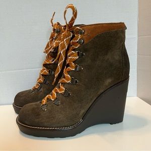 Alberto Fermani Suede Lace Up Wedge Boot 7.5